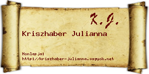Kriszhaber Julianna névjegykártya